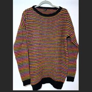 NWOT TopShop Rainbow Knit Crewneck Sweater